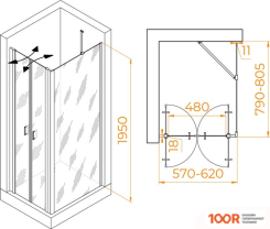 RGW PA-144 (PA-104+Z-050-2+O-204) 060814468-11 60X80 (ХРОМ/ПРОЗРАЧНОЕ СТЕКЛО) (345379)