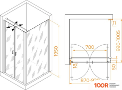 RGW PA-144 (PA-104+Z-050-2+O-104) 060814490-011 90X100 (ХРОМ/ПРОЗРАЧНОЕ СТЕКЛО) (345367)