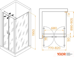 RGW PA-144 (PA-104+Z-050-2+O-104) 060814489-011 80X90 (ХРОМ/ПРОЗРАЧНОЕ СТЕКЛО) (345366)