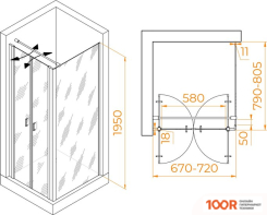 RGW PA-144 (PA-104+Z-050-2+O-104) 060814478-011 70X80 (ХРОМ/ПРОЗРАЧНОЕ СТЕКЛО) (345361)