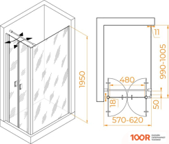 RGW PA-144 (PA-104+Z-050-2+O-104) 060814460-011 60X100 (ХРОМ/ПРОЗРАЧНОЕ СТЕКЛО) (345354)