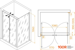 RGW PA-144 (PA-104+Z-050-2+O-104) 060814420-011 120X100 (ХРОМ/ПРОЗРАЧНОЕ СТЕКЛО) (345353)