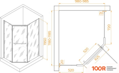 RGW PA-091 35089102-11 100X120 (ХРОМ/ПРОЗРАЧНОЕ СТЕКЛО) (345221)
