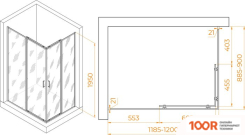 RGW PA-040B 3508104092-14 90X120 (ЧЕРНЫЙ/ПРОЗРАЧНОЕ СТЕКЛО) (345194)