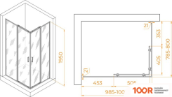 RGW PA-040 3508104080-11 80X100 (ХРОМ/ПРОЗРАЧНОЕ СТЕКЛО) (345180)