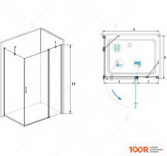 RGW LE-44 06124419-11 110X90 (ХРОМ/ПРОЗРАЧНОЕ СТЕКЛО) (345049)