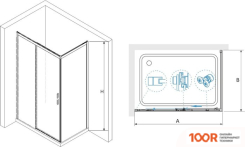 RGW LE-41-1B (LE-12B + Z-060-2B) 341241100-014 100X100 (ЧЕРНЫЙ/ПРОЗРАЧНОЕ СТЕКЛО) (344993)