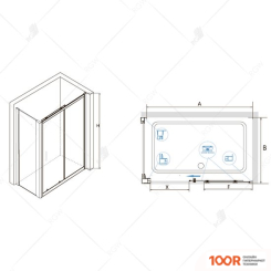 RGW CL-48 160X100 (ХРОМ/ПРОЗРАЧНОЕ СТЕКЛО) (344683)