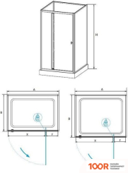RGW AN-207 411320799-95 90X90 (БЕЛЫЙ/ПРОЗРАЧНОЕ-МАТОВОЕ СТЕКЛО) (344525)