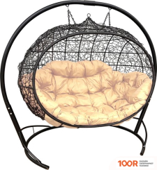 M-Group УЛЕЙ 11210401 (ЧЕРНЫЙ РОТАНГ/БЕЖЕВАЯ ПОДУШКА) (341335)