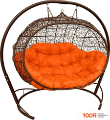 M-Group УЛЕЙ 11210207 (КОРИЧНЕВЫЙ РОТАНГ/ОРАНЖЕВАЯ ПОДУШКА) (341321)