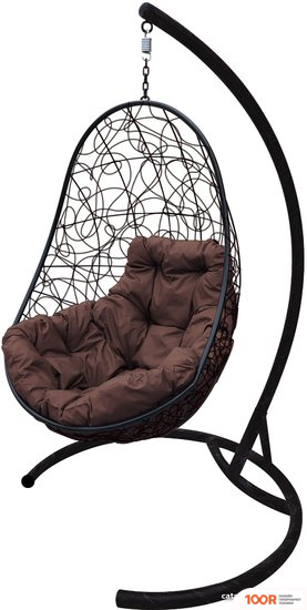 M-Group ОВАЛ 11140405 (ЧЕРНЫЙ РОТАНГ/КОРИЧНЕВАЯ ПОДУШКА) (341287)