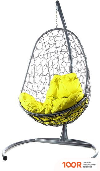 M-Group ОВАЛ 11140311 (СЕРЫЙ РОТАНГ/ЖЕЛТАЯ ПОДУШКА) (341282)