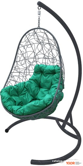 M-Group ОВАЛ 11140304 (СЕРЫЙ РОТАНГ/ЗЕЛЕНАЯ ПОДУШКА) (341275)