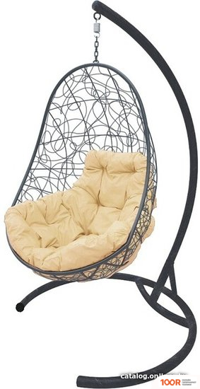 M-Group ОВАЛ 11140301 (СЕРЫЙ РОТАНГ/БЕЖЕВАЯ ПОДУШКА) (341272)