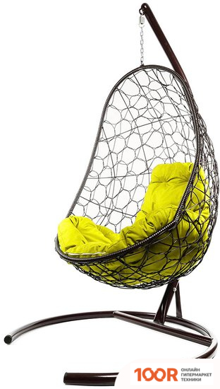 M-Group ОВАЛ 11140211 (КОРИЧНЕВЫЙ РОТАНГ/ЖЕЛТАЯ ПОДУШКА) (341271)