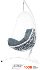 M-Group ОВАЛ 11140109 (БЕЛЫЙ РОТАНГ/СЕРАЯ ПОДУШКА) (341258)