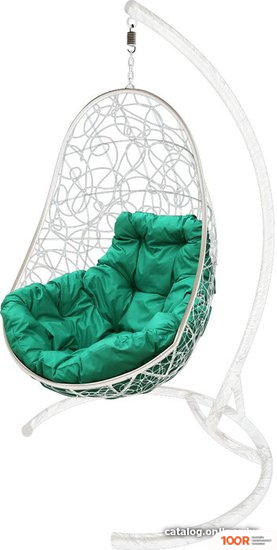 M-Group ОВАЛ 11140104 (БЕЛЫЙ РОТАНГ/ЗЕЛЕНАЯ ПОДУШКА) (341253)