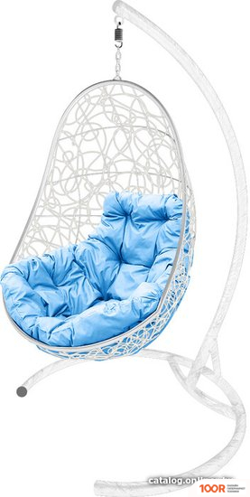 M-Group ОВАЛ 11140103 (БЕЛЫЙ РОТАНГ/ГОЛУБАЯ ПОДУШКА) (341252)