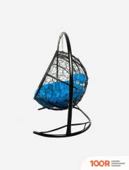 M-Group ЛЕЖЕБОКА 11180410 (С ЧЕРНЫМ РОТАНГОМ/СИНЯЯ ПОДУШКА) (341209)