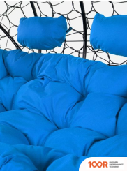 M-Group ЛЕЖЕБОКА 11180410 (С ЧЕРНЫМ РОТАНГОМ/СИНЯЯ ПОДУШКА) (341209)