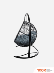 M-Group ЛЕЖЕБОКА 11180409 (С ЧЕРНЫМ РОТАНГОМ/СЕРАЯ ПОДУШКА) (341208)