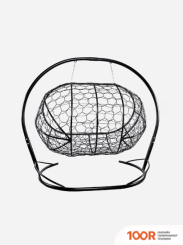 M-Group ЛЕЖЕБОКА 11180403 (С ЧЕРНЫМ РОТАНГОМ/ГОЛУБАЯ ПОДУШКА) (341202)