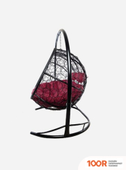 M-Group ЛЕЖЕБОКА 11180402 (С ЧЕРНЫМ РОТАНГОМ/БОРДОВАЯ ПОДУШКА) (341201)