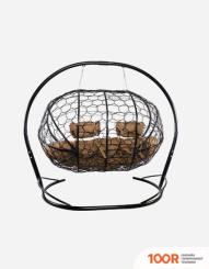 M-Group ЛЕЖЕБОКА 11180401 (С ЧЕРНЫМ РОТАНГОМ/БЕЖЕВАЯ ПОДУШКА) (341200)