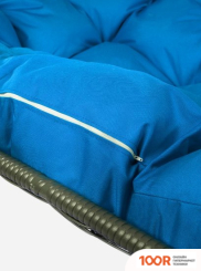 M-Group ЛЕЖЕБОКА 11180310 (С СЕРЫМ РОТАНГОМ/СИНЯЯ ПОДУШКА) (341199)