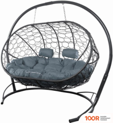 M-Group ЛЕЖЕБОКА 11180309 (С СЕРЫМ РОТАНГОМ/СЕРАЯ ПОДУШКА) (341198)