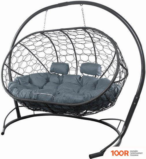 M-Group ЛЕЖЕБОКА 11180309 (С СЕРЫМ РОТАНГОМ/СЕРАЯ ПОДУШКА) (341198)