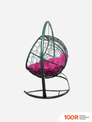 M-Group ЛЕЖЕБОКА 11180308 (С СЕРЫМ РОТАНГОМ/РОЗОВАЯ ПОДУШКА) (341197)