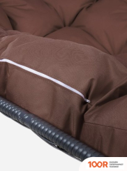 M-Group ЛЕЖЕБОКА 11180305 (С СЕРЫМ РОТАНГОМ/КОРИЧНЕВАЯ ПОДУШКА) (341194)