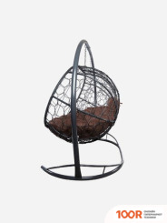 M-Group ЛЕЖЕБОКА 11180305 (С СЕРЫМ РОТАНГОМ/КОРИЧНЕВАЯ ПОДУШКА) (341194)