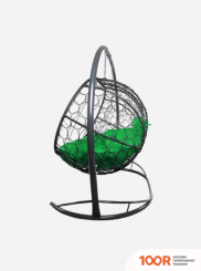 M-Group ЛЕЖЕБОКА 11180304 (С СЕРЫМ РОТАНГОМ/ЗЕЛЕНАЯ ПОДУШКА) (341193)