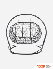 M-Group ЛЕЖЕБОКА 11180303 (С СЕРЫМ РОТАНГОМ/ГОЛУБАЯ ПОДУШКА) (341192)