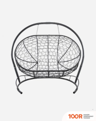 M-Group ЛЕЖЕБОКА 11180303 (С СЕРЫМ РОТАНГОМ/ГОЛУБАЯ ПОДУШКА) (341192)