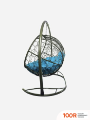 M-Group ЛЕЖЕБОКА 11180303 (С СЕРЫМ РОТАНГОМ/ГОЛУБАЯ ПОДУШКА) (341192)