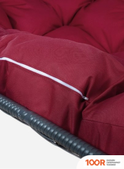 M-Group ЛЕЖЕБОКА 11180302 (С СЕРЫМ РОТАНГОМ/БОРДОВАЯ ПОДУШКА) (341191)