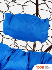 M-Group ЛЕЖЕБОКА 11180210 (С КОРИЧНЕВЫМ РОТАНГОМ/СИНЯЯ ПОДУШКА) (341189)