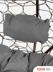 M-Group ЛЕЖЕБОКА 11180209 (С КОРИЧНЕВЫМ РОТАНГОМ/СЕРАЯ ПОДУШКА) (341188)