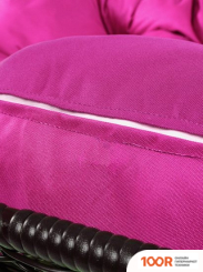 M-Group ЛЕЖЕБОКА 11180208 (С КОРИЧНЕВЫМ РОТАНГОМ/РОЗОВАЯ ПОДУШКА) (341187)