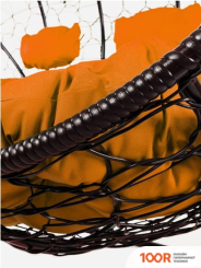 M-Group ЛЕЖЕБОКА 11180207 (С КОРИЧНЕВЫМ РОТАНГОМ/ОРАНЖЕВАЯ ПОДУШКА) (341186)