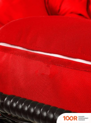 M-Group ЛЕЖЕБОКА 11180206 (С КОРИЧНЕВЫМ РОТАНГОМ/КРАСНАЯ ПОДУШКА) (341185)