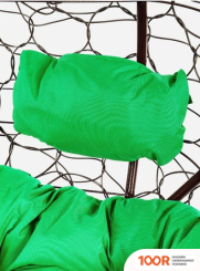 M-Group ЛЕЖЕБОКА 11180204 (С КОРИЧНЕВЫМ РОТАНГОМ/ЗЕЛЕНАЯ ПОДУШКА) (341183)