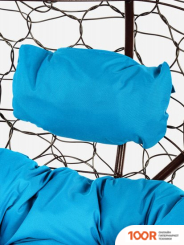 M-Group ЛЕЖЕБОКА 11180203 (С КОРИЧНЕВЫМ РОТАНГОМ/ГОЛУБАЯ ПОДУШКА) (341182)