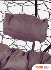 M-Group ЛЕЖЕБОКА 11180202 (С КОРИЧНЕВЫМ РОТАНГОМ/БОРДОВАЯ ПОДУШКА) (341181)