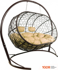 M-Group ЛЕЖЕБОКА 11180201 (С КОРИЧНЕВЫМ РОТАНГОМ/БЕЖЕВАЯ ПОДУШКА) (341180)