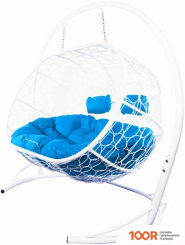 M-Group ЛЕЖЕБОКА 11180110 (С БЕЛЫМ РОТАНГОМ/СИНЯЯ ПОДУШКА) (341179)